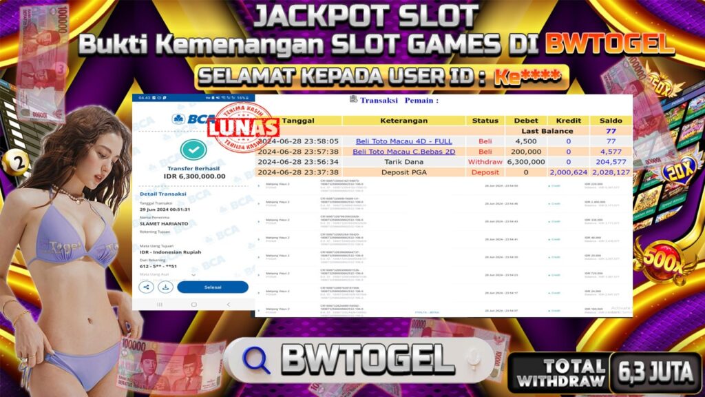 BUKTI JACKPOT SLOT MAHJONG WAYS 2 TERPERCAYA DI INDONESIA TGL 29-06-2024