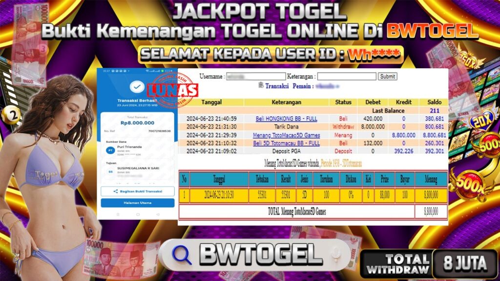 BUKTI JACKPOT TOGEL 5D TOTOMACAU TERPERCAYA DI INDONESIA