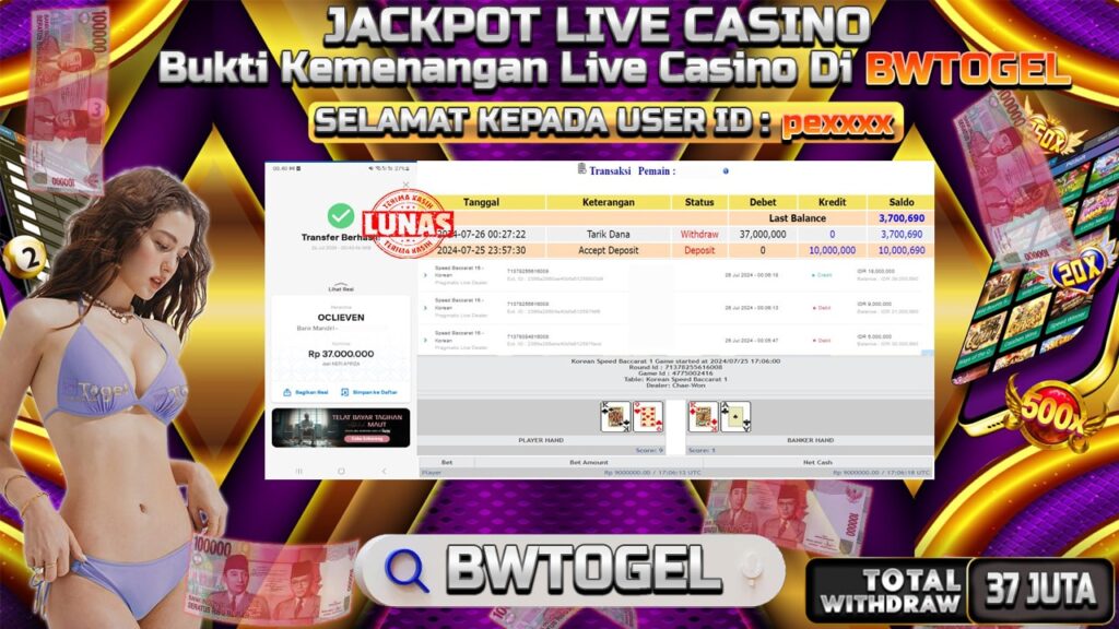 BUKTI JACKPOT SPEED BACCARAT 16 TERPERCAYA DI INDONESIA TGL 26-07-2024