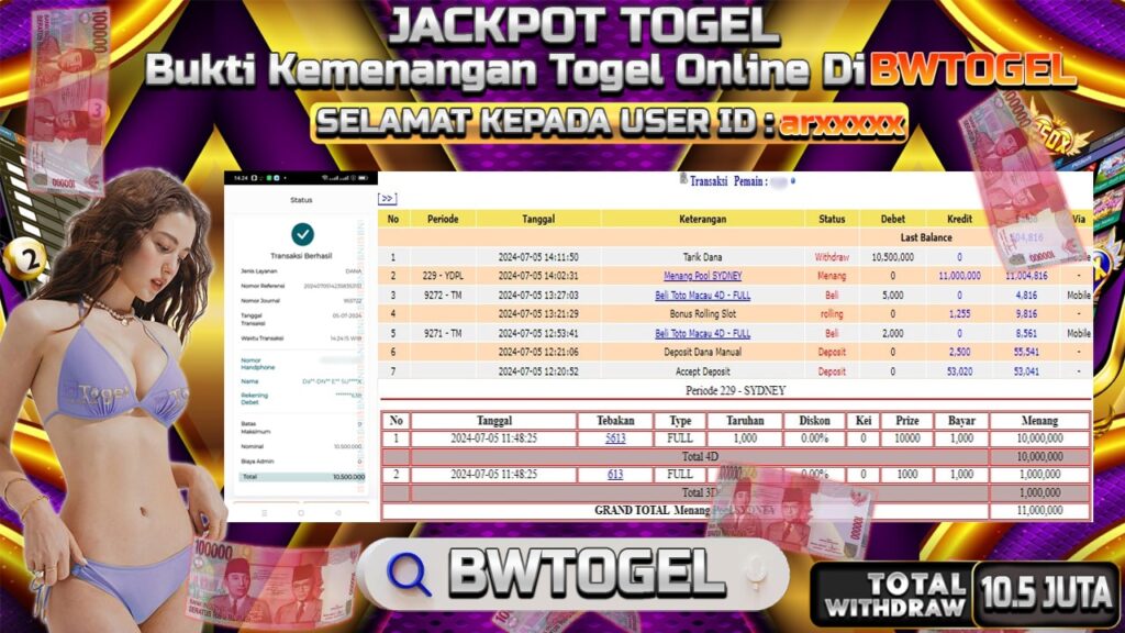 BUKTI JACKPOT TOGEL ONLINE POOL SYDNEY TERPERCAYA DI INDONESIA TGL 05-07-2024