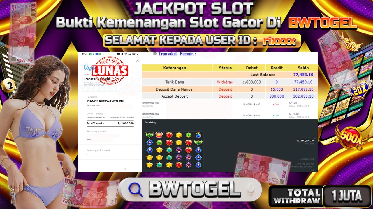 BUKTI JACKPOT SLOT STARLIGHT PRINCES 1000 TERPERCAYA DI INDONESIA TGL 10-07-2024