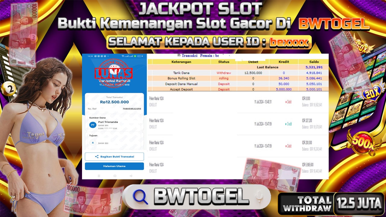 BUKTI JACKPOT SLOT POKERM MANIA 1024 TERPERCAYA DI INDONESIA TGL 11-07-2024