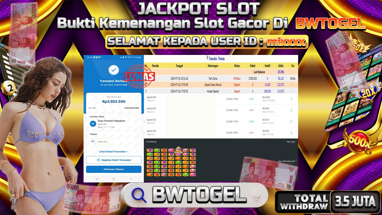 BUKTI JACKPOT SLOT SUGAR RUSH 1000 TERPERCAYA DI INDONESIA TGL 18-07-2024