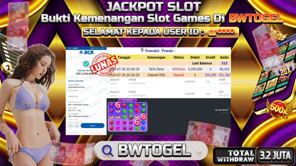 BUKTI JACKPOT SLOT SWEET BONANZA 1000 TERPERCAYA DI INDONESIA TGL 26-07-2024