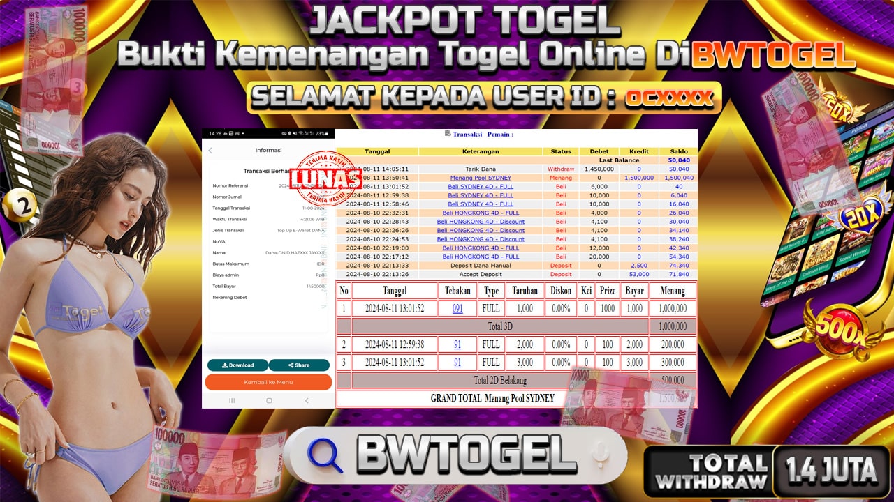 BUKTI JACKPOT TOGEL ONLINE POOL SYDNEY TERPERCAYA DI INDONESIA TGL 11-08-2024