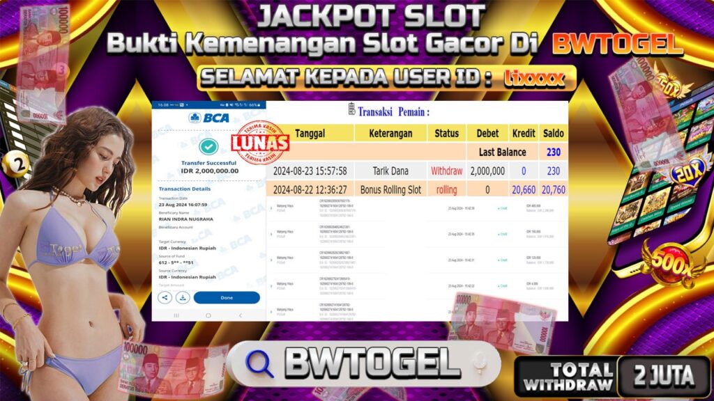 BUKTI JACKPOT SLOT MAJONG WAYS TERPERCAYA DI INDONESIA TGL 23-08-2024