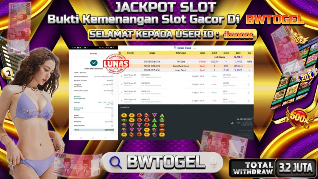 BUKTI JACKPOT SLOT GATES OF OLYMPUS 1000 TERPERCAYA DI INDONESIA TGL 25-08-2024