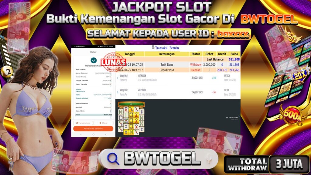 BUKTI JACKPOT SLOT MAHJONG WINS 2 TERPERCAYA DI INDONESIA TGL 25-08-2024