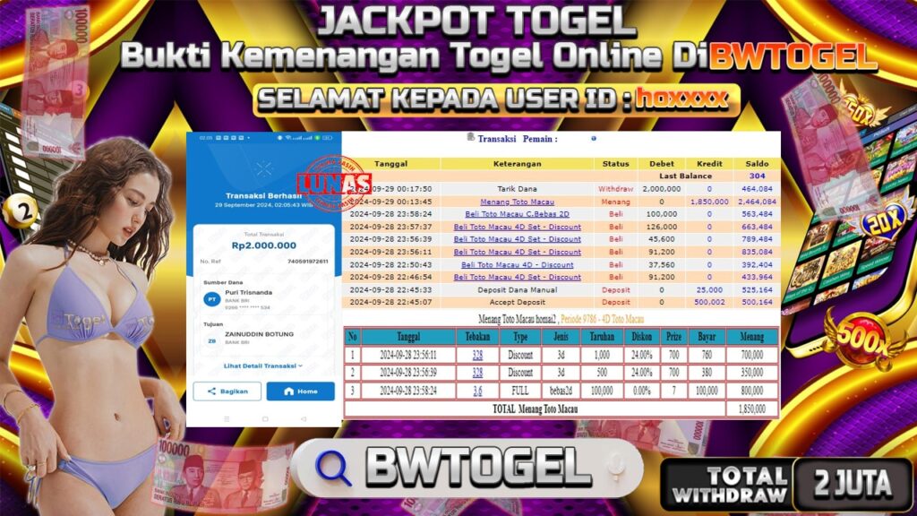 BUKTI JACKPOT TOGEL TOTO MACAU TERPERCAYA DI INDONESIA TGL 29-09-2024