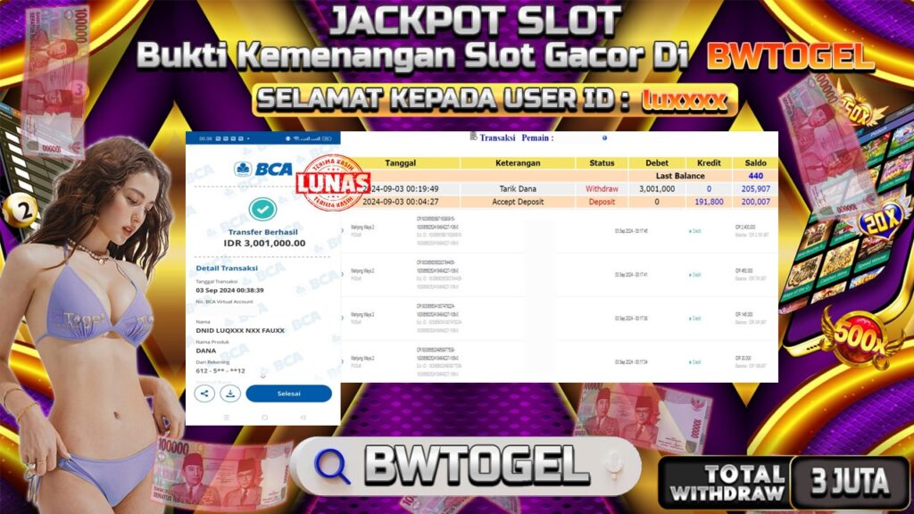 BUKTI JACKPOT SLOT MAHJONG WAYS 2 TERPERCAYA DI INDONESIA TGL 03-09-2024