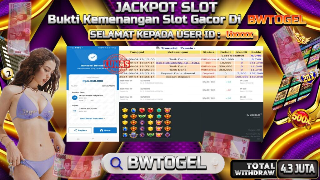 BUKTI JACKPOT SLOT STARLIGHT PRINCESS 1000 TERPERCAYA DI INDONESIA TGL 04-09-2024